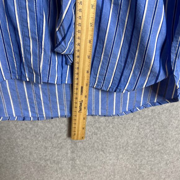 TOAST Sodalite Blue Stripe Poplin Wrap Front Shirt Size 8 - Picture 13 of 13